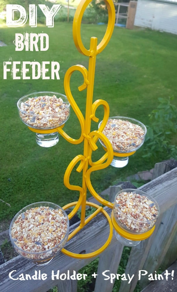 DIY Decorative Home Recycled Glam Bird Feeder