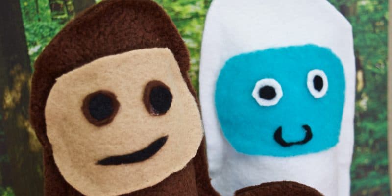 Cryptozoology for Kids NO SEW Bigfoot Sasquatch & Yeti Abominable Snowman Hand Puppets Tutorial