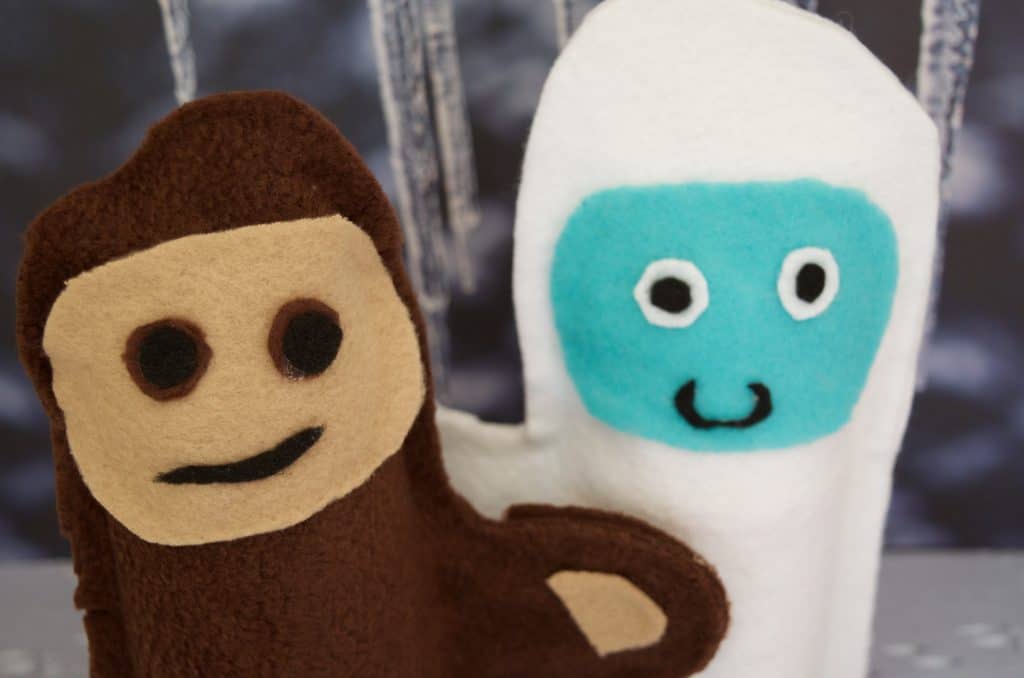 Cryptozoology for Kids NO SEW Bigfoot Sasquatch & Yeti Abominable Snowman Hand Puppets Tutorial