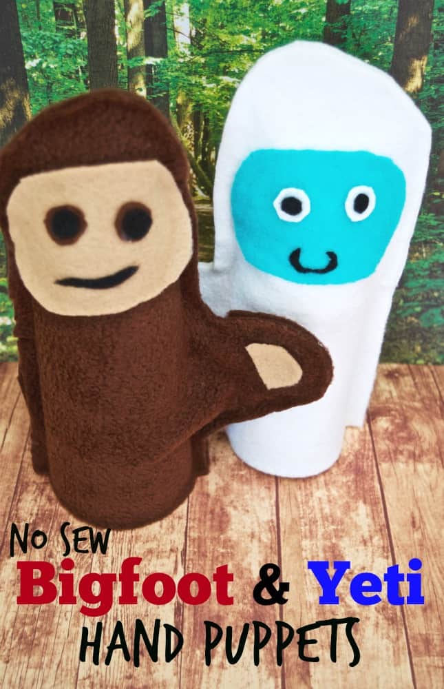 No Sew Bigfoot & Yeti Hand Puppets