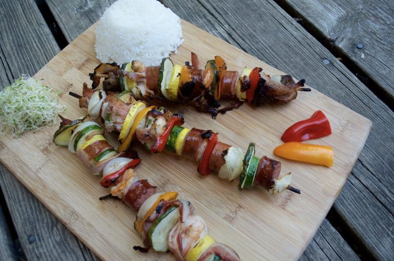 Hearty Sausage & Shrimp Kabobs Recipe