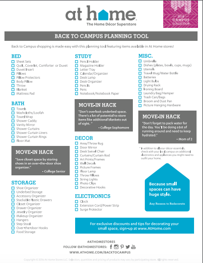 College Dorm Checklist