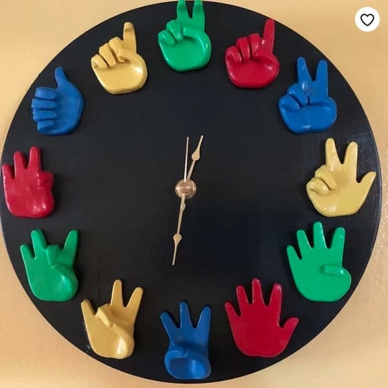 asl sign language numbers clock