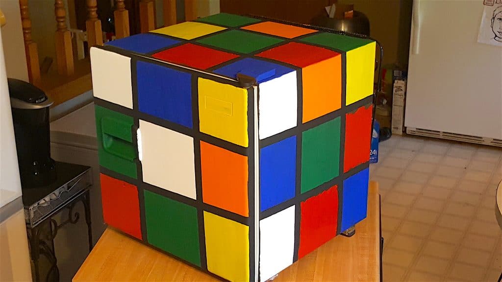 finished diy Rubik's Cube Fridge