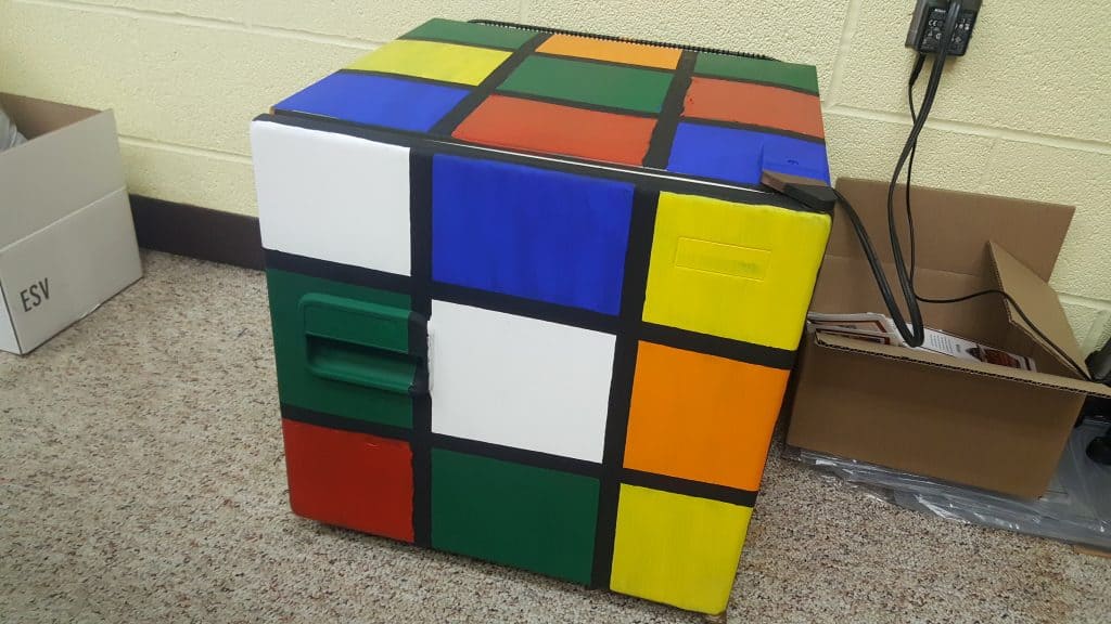 finished Rubik's Cube Fridge 