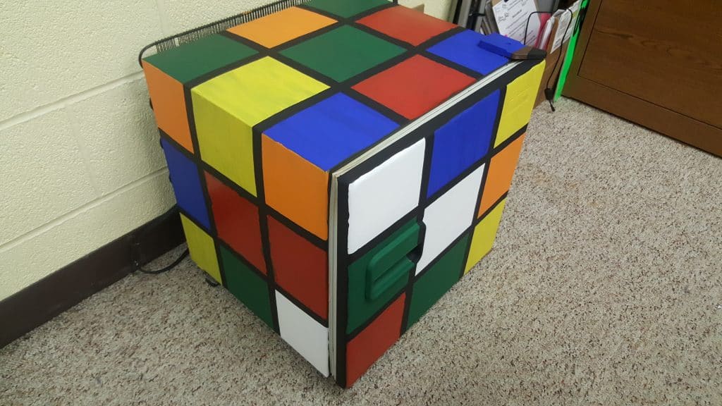 finished diy Rubik's Cube Fridge 