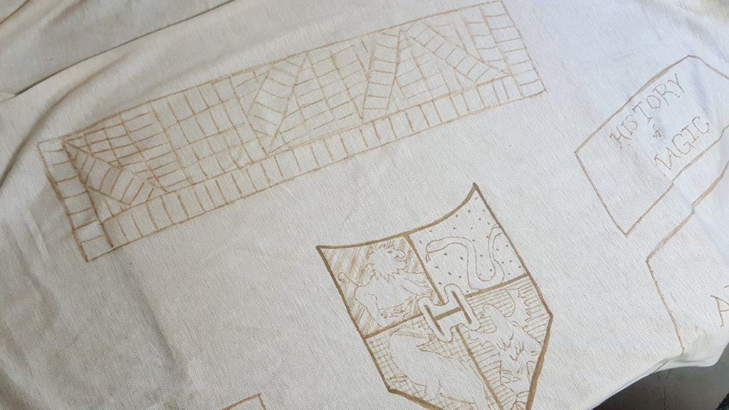 DIY Harry Potter Marauder's Map Christmas Tree Skirt Tutorial