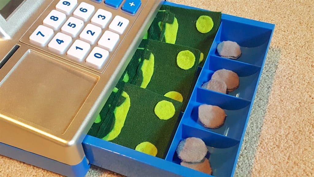 DIY No Sew Felt Money Toddler Math Play Tutorial