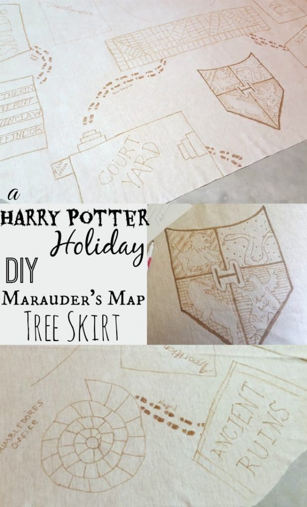 DIY Marauder's Map Tree Skirt Harry Potter Holiday