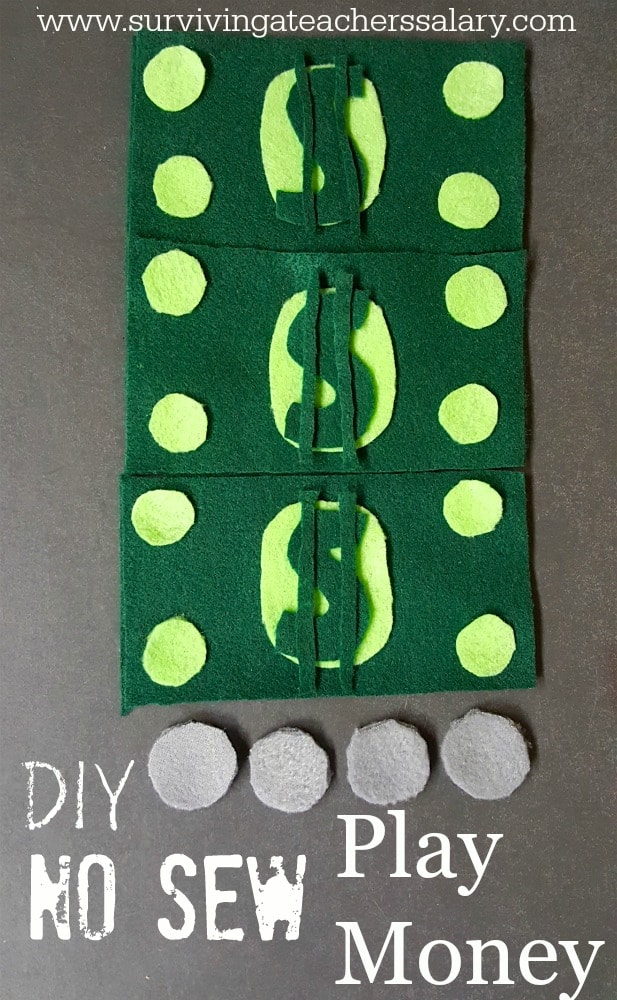 DIY No Sew Play Money for Toddlers