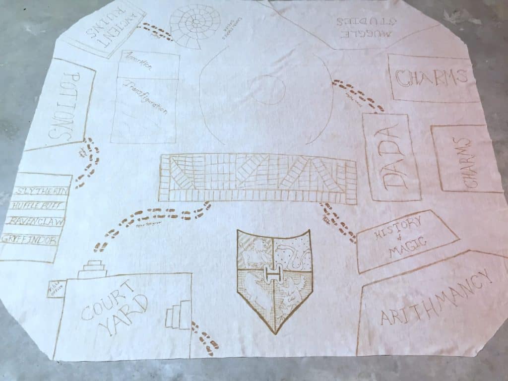 DIY Marauder's Map Christmas Tree Skirt Harry Potter