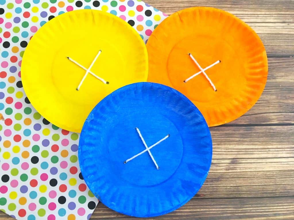 3 colorful button paper plate crafts