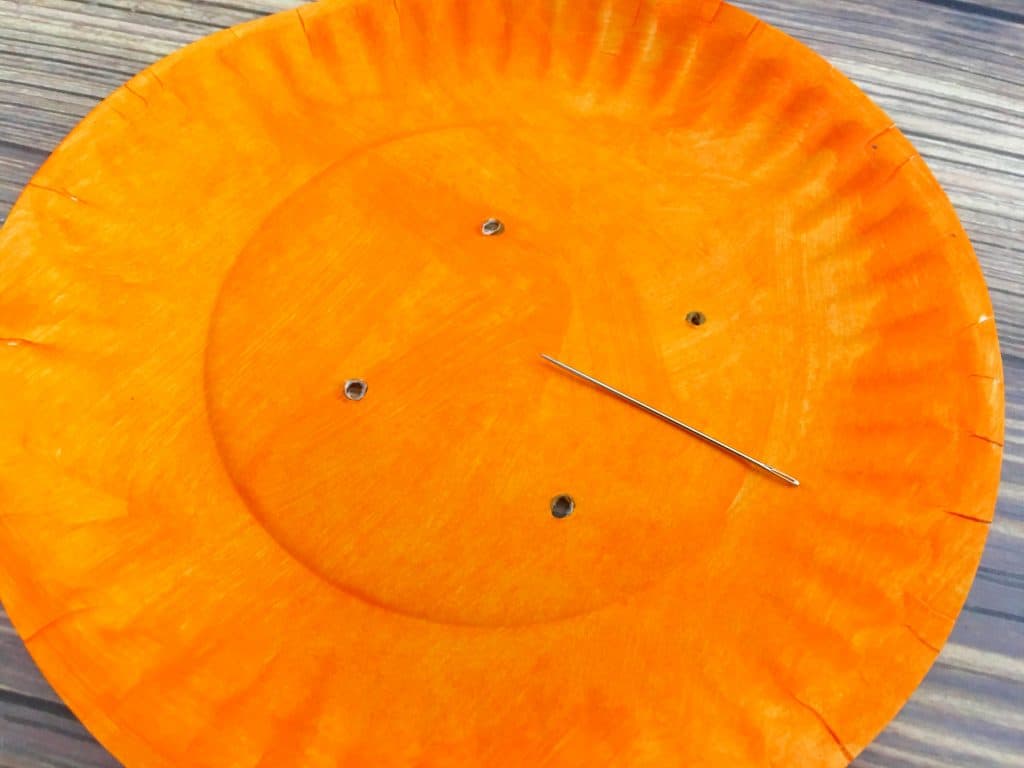 orange painted paper plate craft