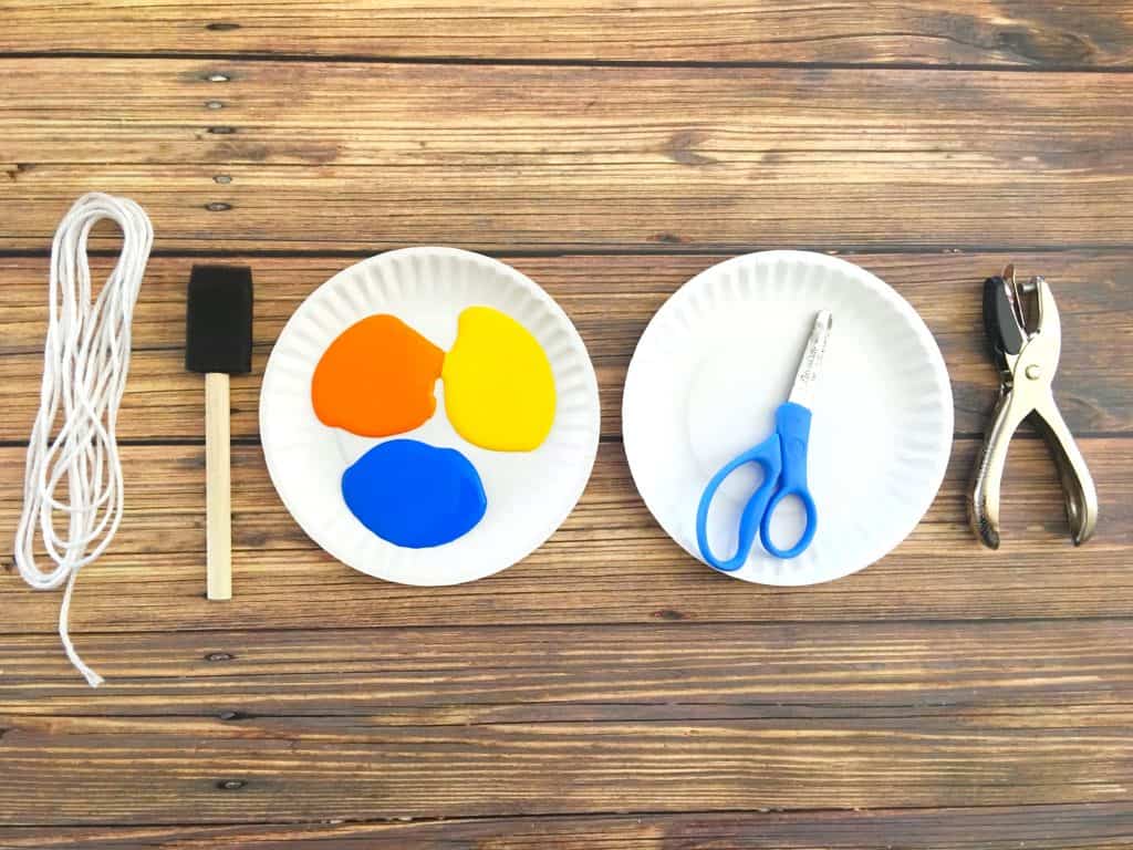 paint and paper plates for Pete the Cat craft