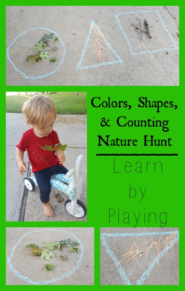 Colors Shapes and Counting Nature Scavenger Hunt for Toddlers