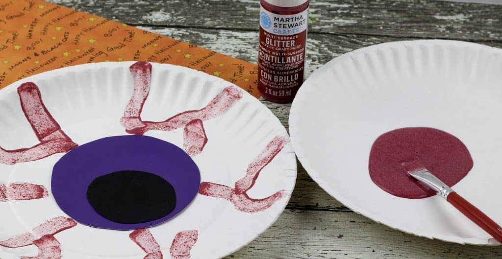 Easy Monster Eyes Paper Plate Craft Glittery Red