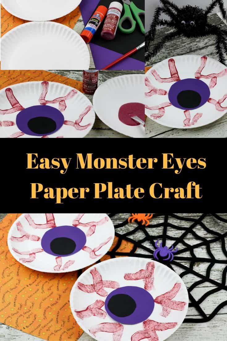 Easy Monster Eyes Paper Plate Craft