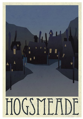 Vintage Harry Potter Hogsmeade Poster Wall Art