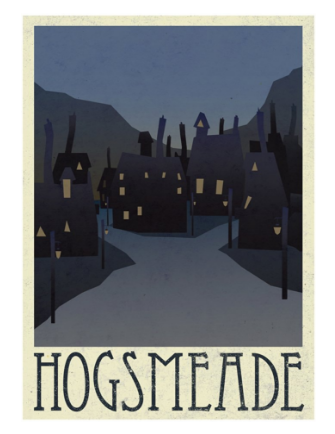 Vintage Hogsmeade Harry Potter poster