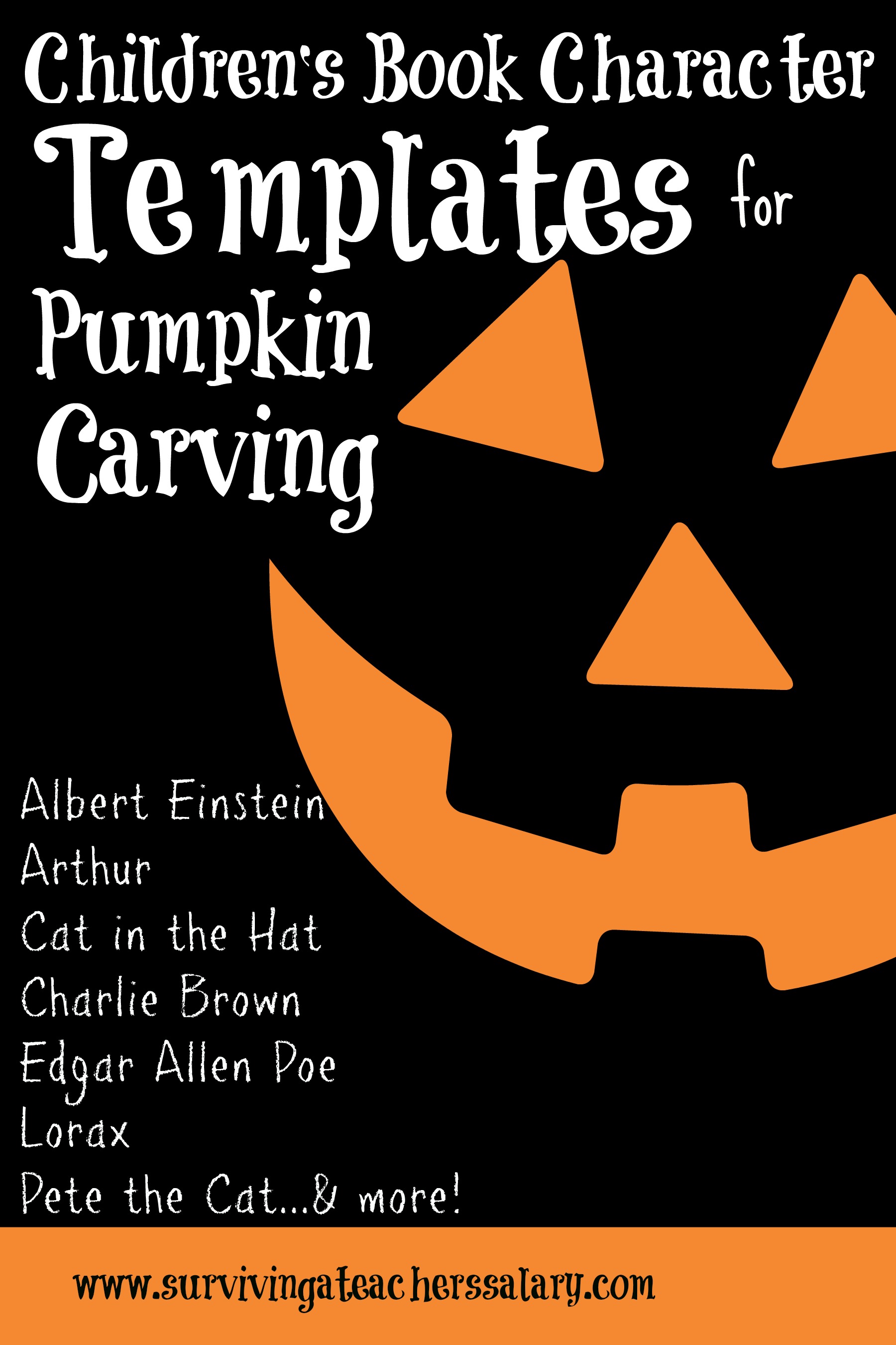 Children's Book Character Pumpkin Carving Templates