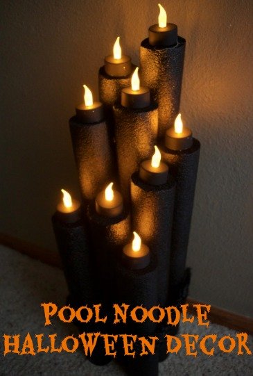 Recycled Pool Noodle Halloween Flameless Candle Decor