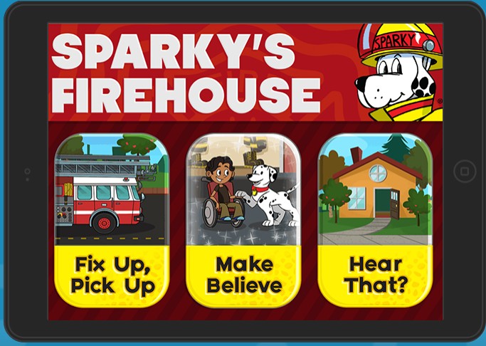 Sparky's Firehouse fire safety app for kids