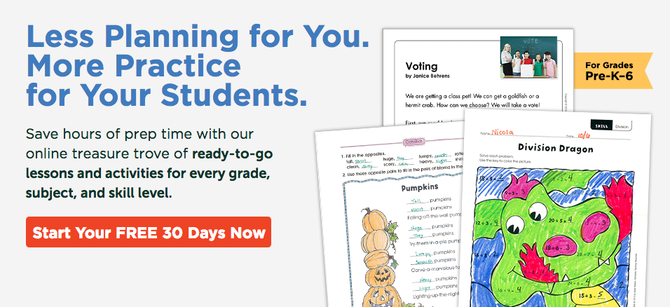 Free 30 Day Trial Printable Planning Lessons from Scholastic