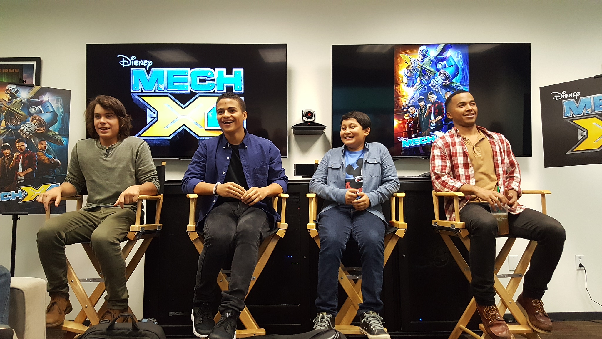 Cast of Disney Channel's MECH X-4 TV Series NATHANIEL POTVIN, KAMRAN LUCAS, PEARCE JOZA AND RAYMOND CHAM