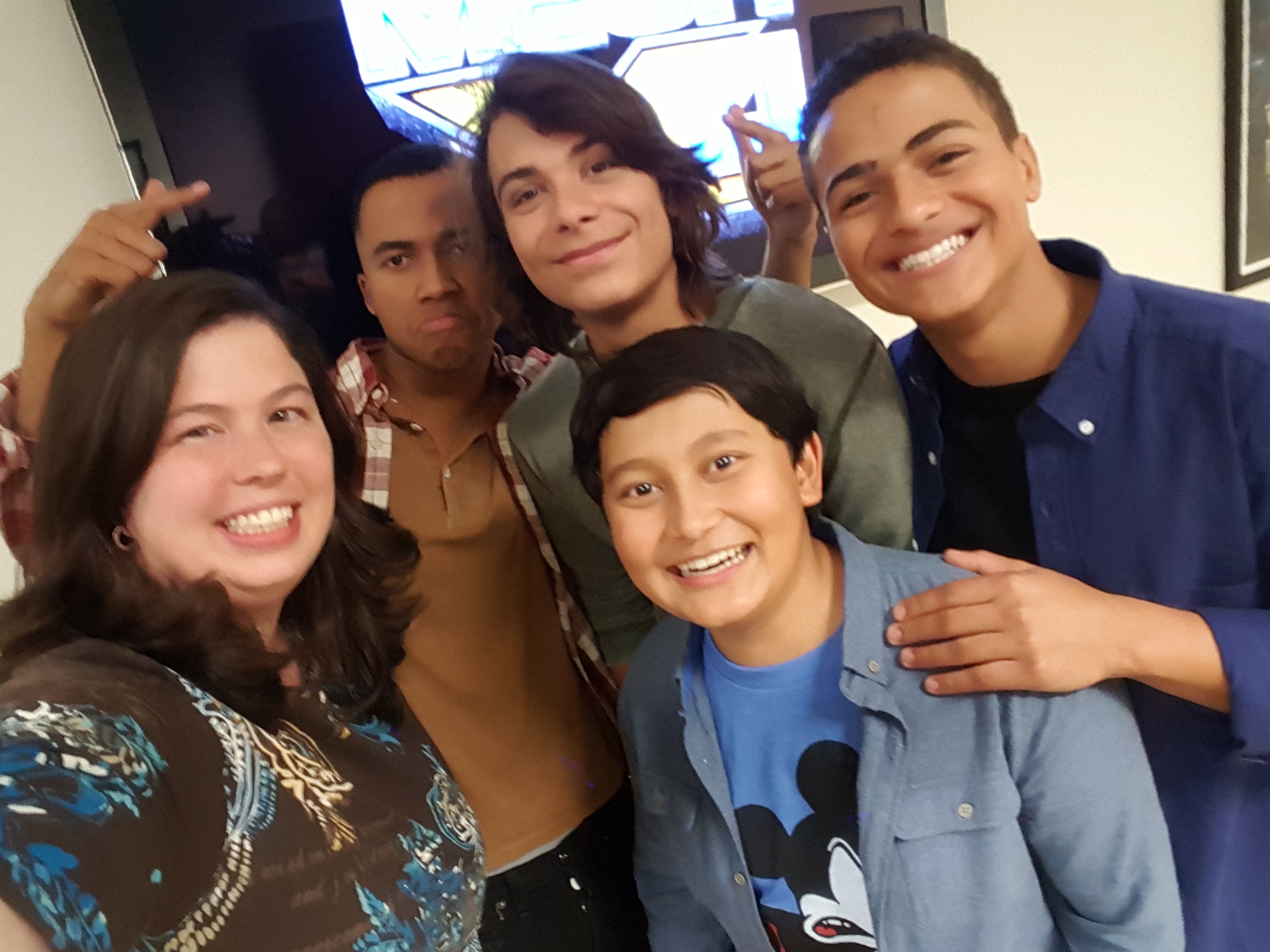 Cast of Disney Channel's MECH X-4 TV Series: Pearce Joza, Nathaniel Potvin, Kamran Lucas, Raymond Cham 