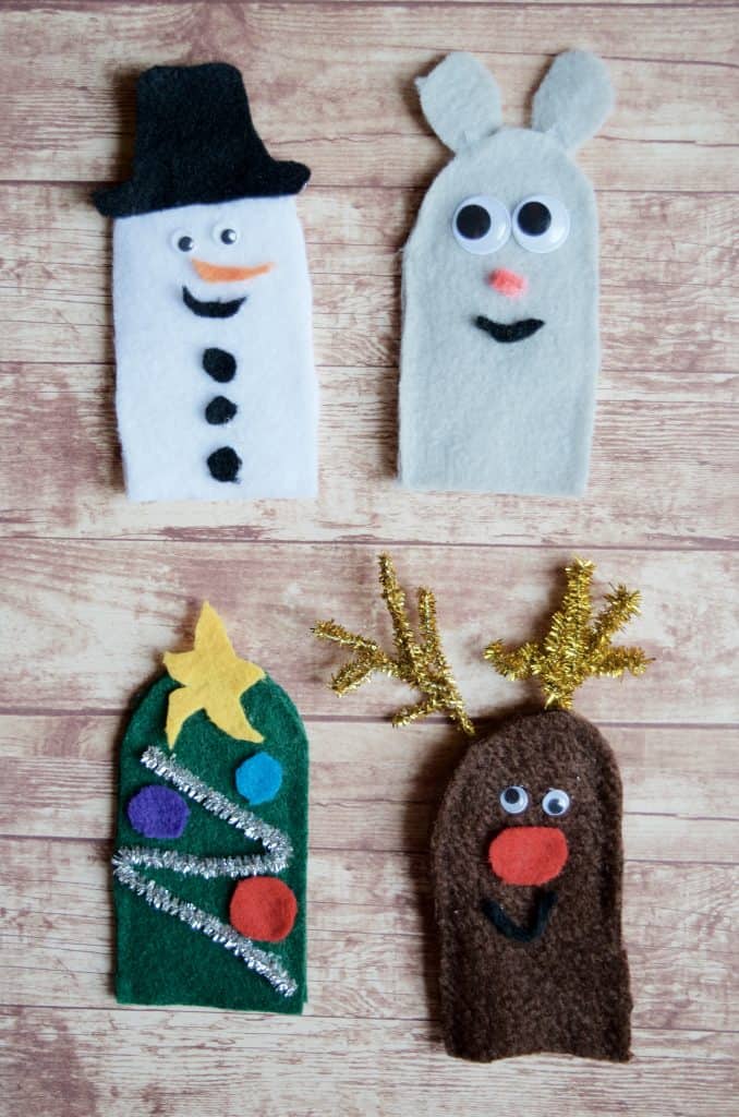 DIY Christmas Felt Finger Puppet for Imaginative Play