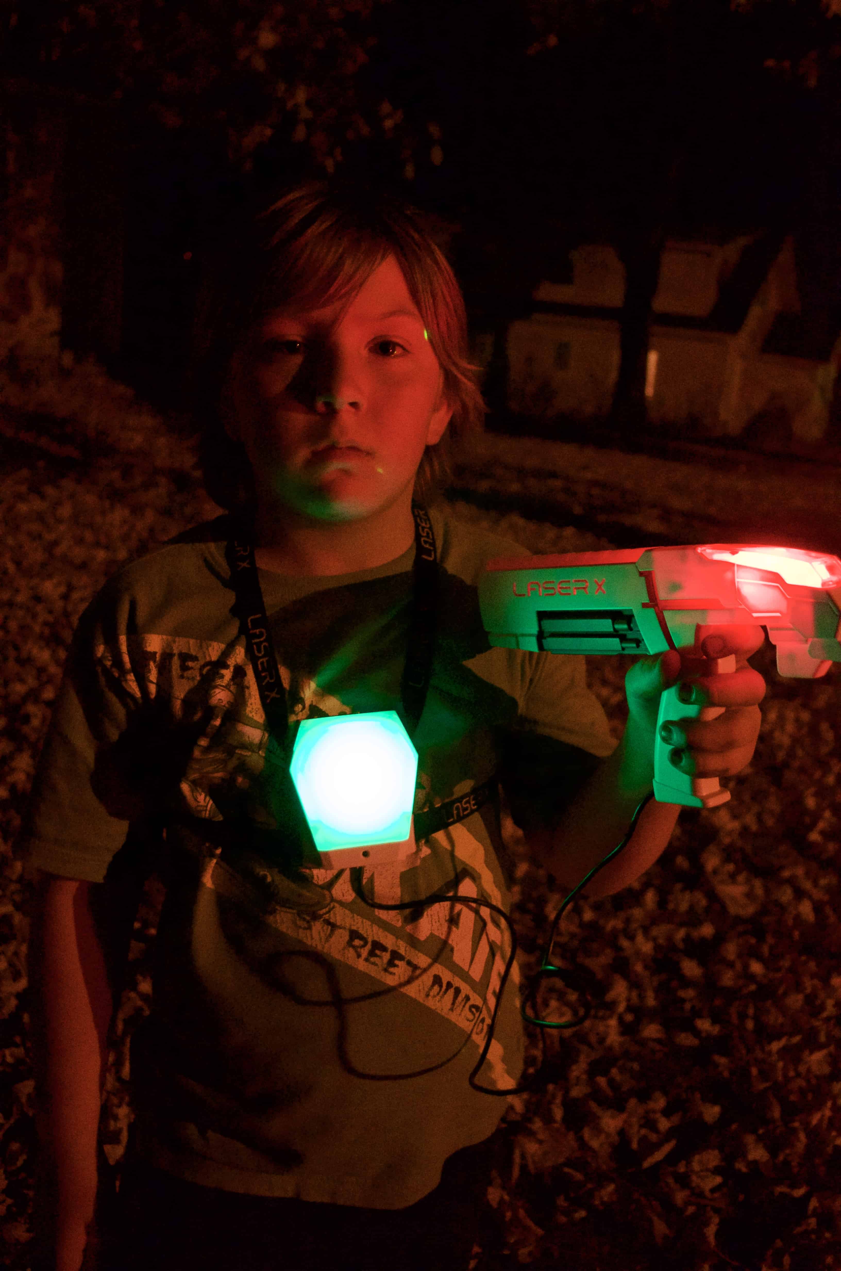 night view of LaserX Laser Tag Game System