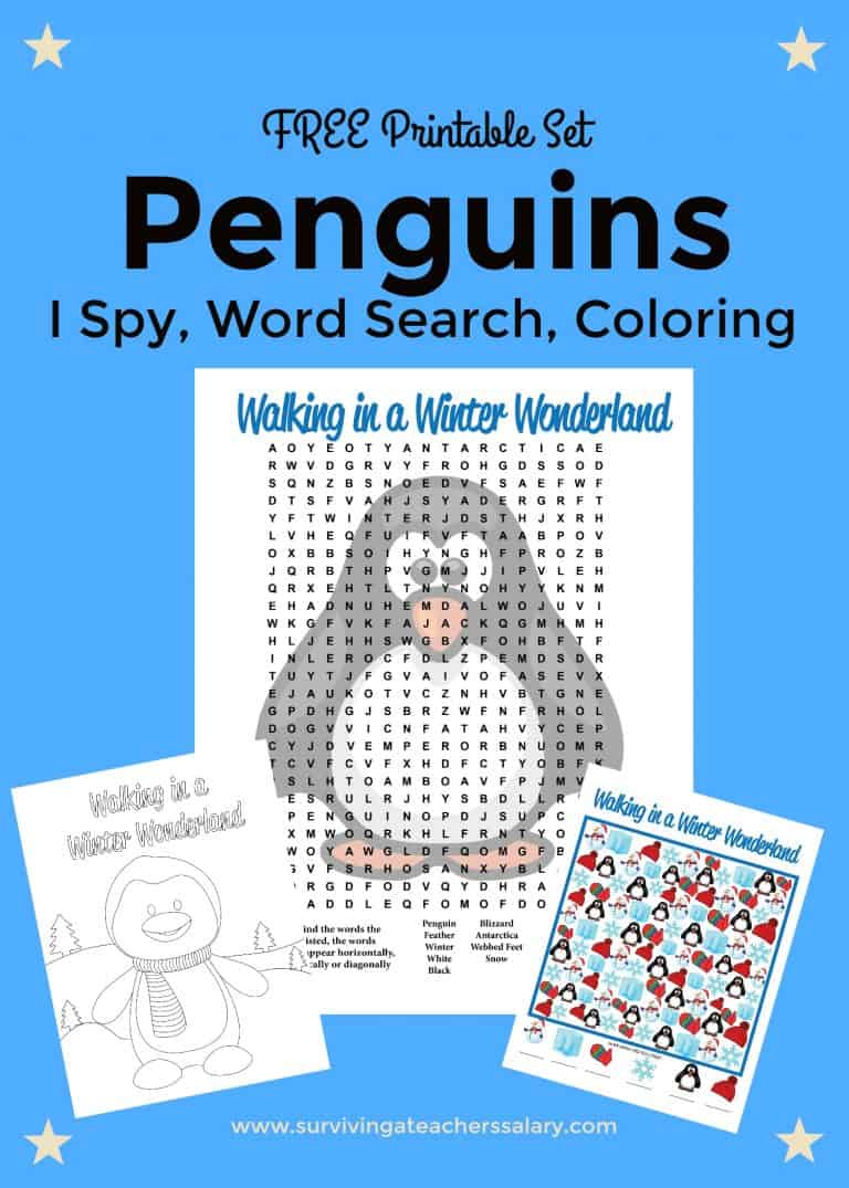 Free Printable Penguins Worksheets & Coloring Pages