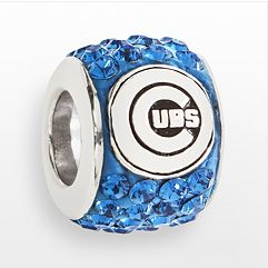 Chicago Cubs Charm Sterling Silver with Swarovski Crystals