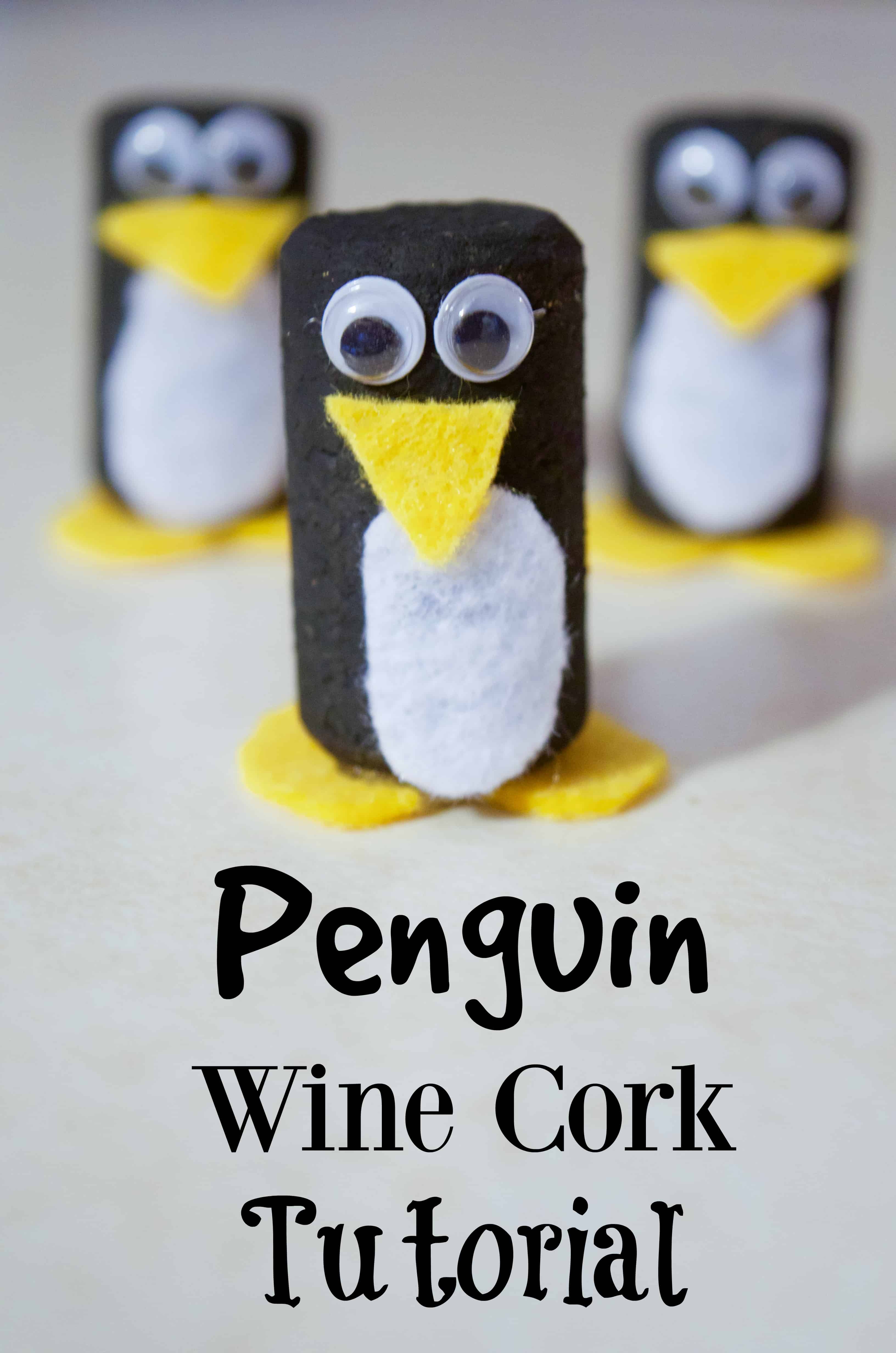 Make Your Own Winter Penguin Wine Cork Craft Tutorial