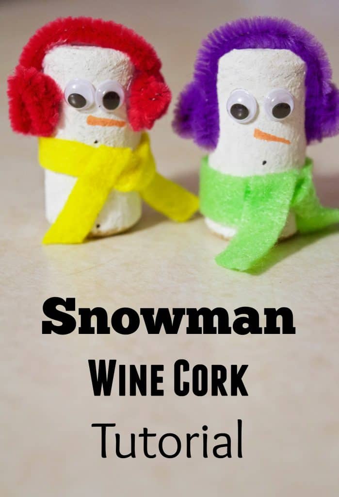 Snowman Wine Cork Winter Craft Tutorial