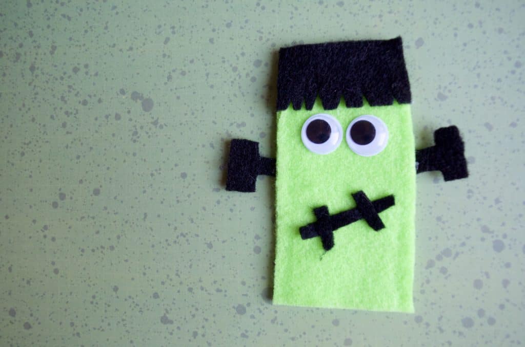 Frankenstein No Sew Felt Finger Puppets Tutorial