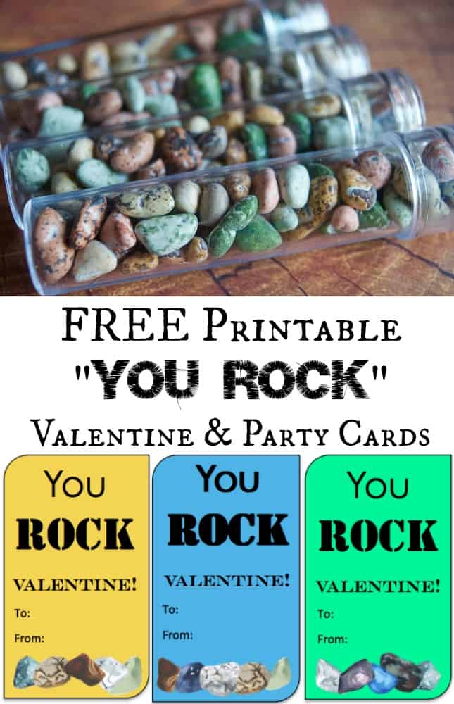 Free Printable You Rock Valentine Party Cards