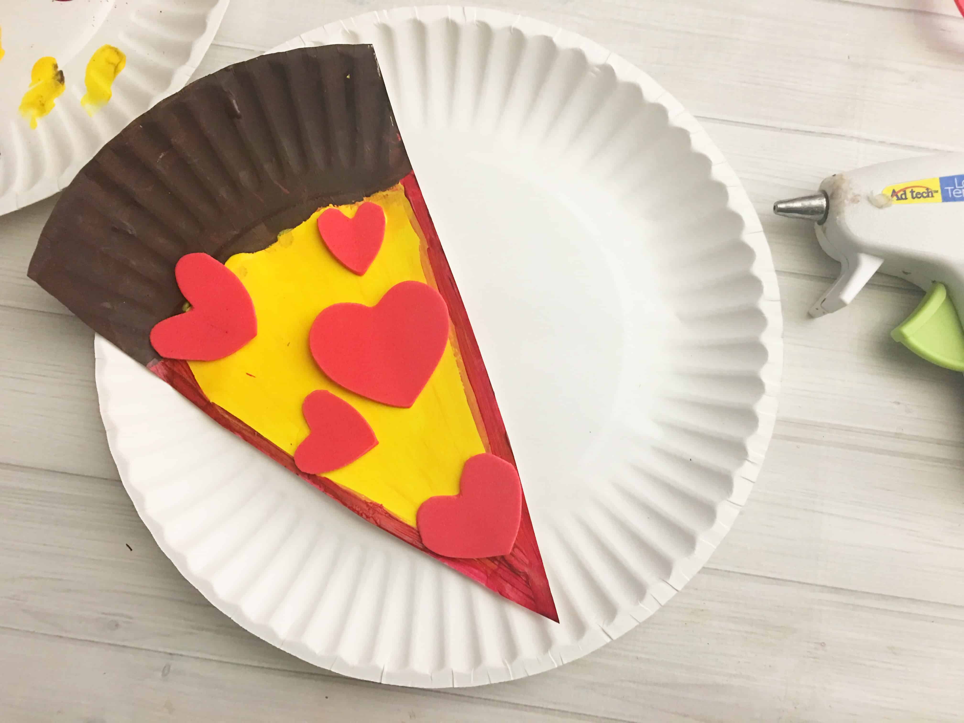 Valentine's Day Pizza Paper Plate Craft for Kids Tutorial