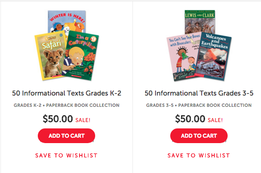 50 Books for $50 Teacher Sale at The Scholastic Store Online