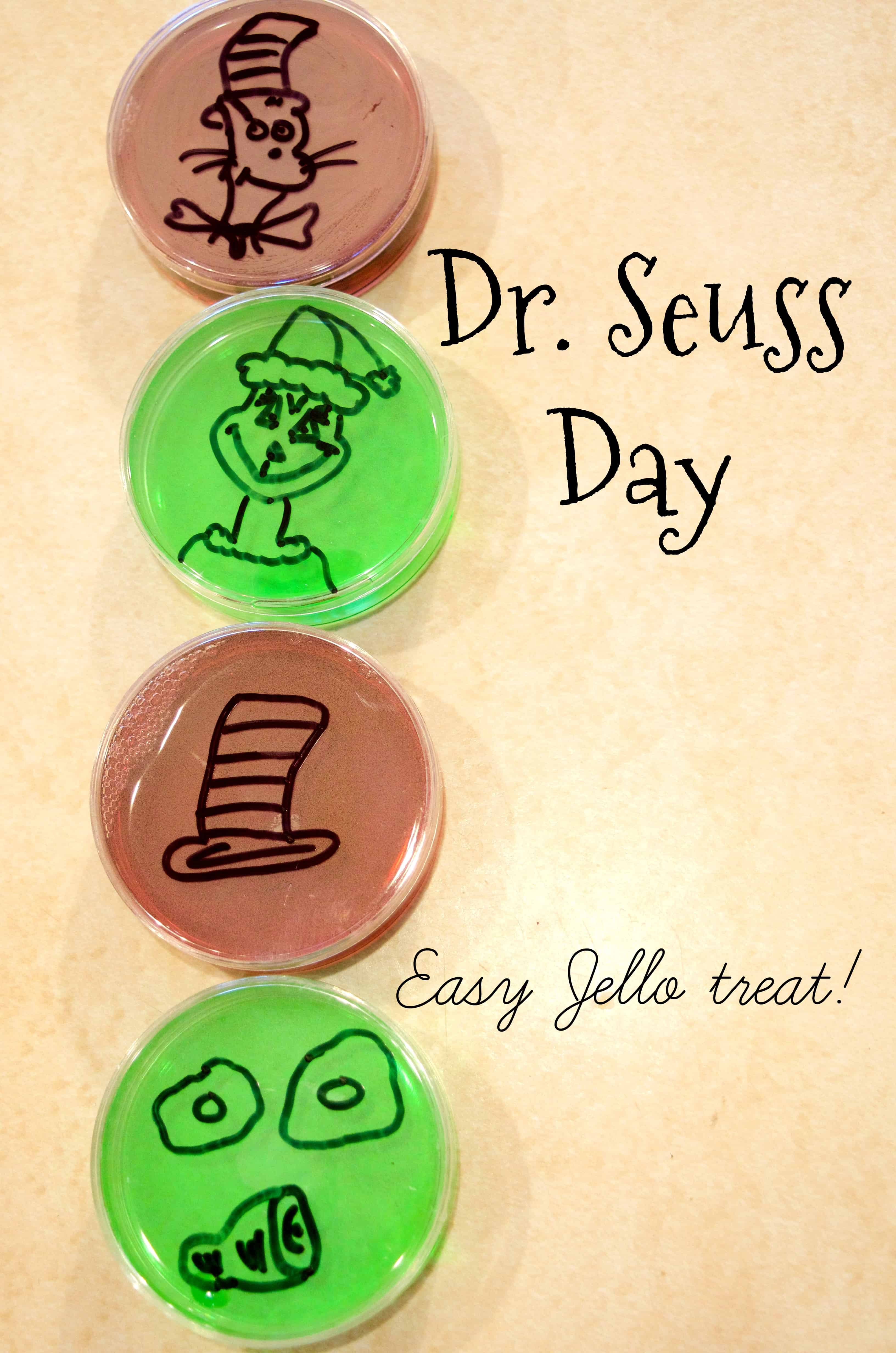 Simple Dr. Seuss inspired Jello Snack Treat for Kids