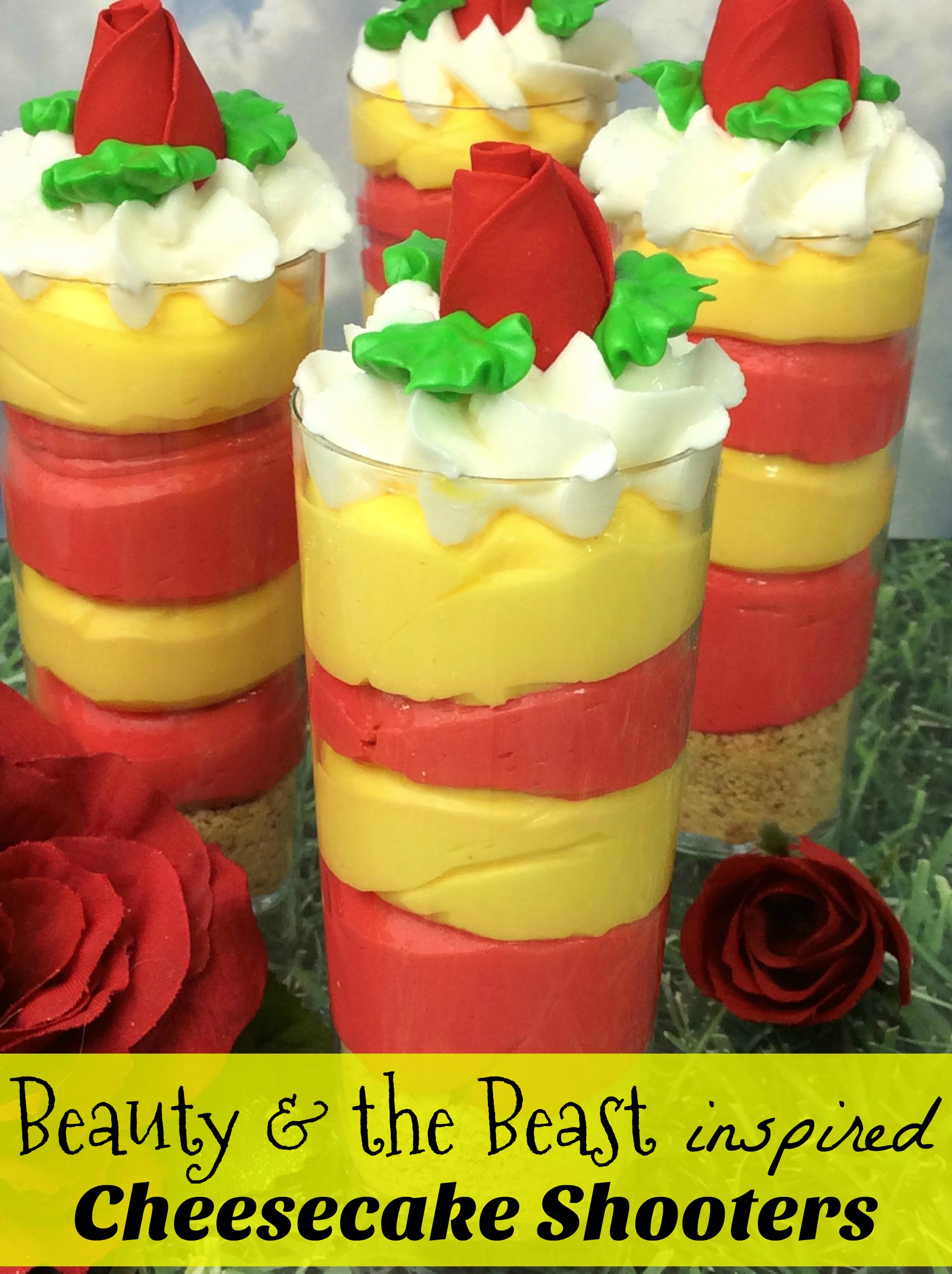 Beauty and the Beast inspired Cheesecake Shooters Recipe