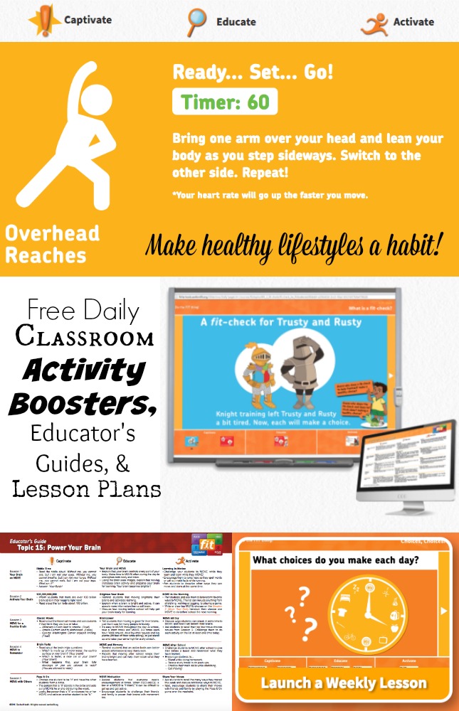 FREE Activity Boosters & Classroom Resources for a Healthy Lifestyle