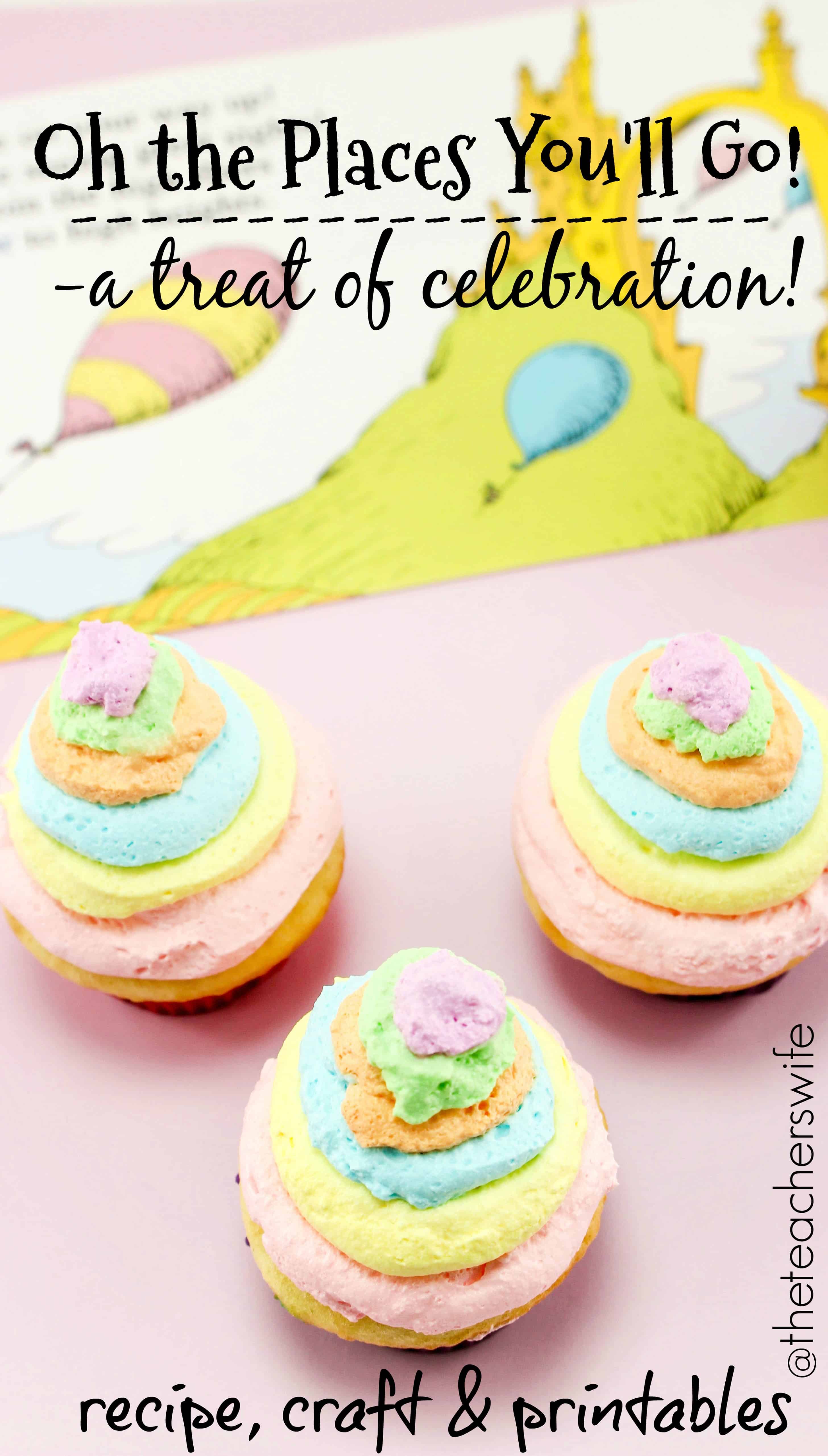 Oh the Places You'll Go cupcakes
