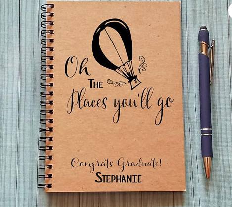 Oh the Places You'll go natural notebook on etsy