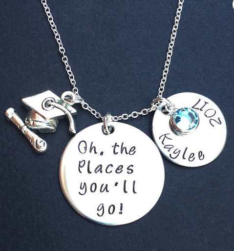 silver Oh the Places You'll Go Necklace on Etsy