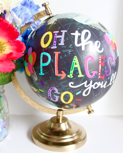 Oh the Places You'll Go globe handmade on etsy