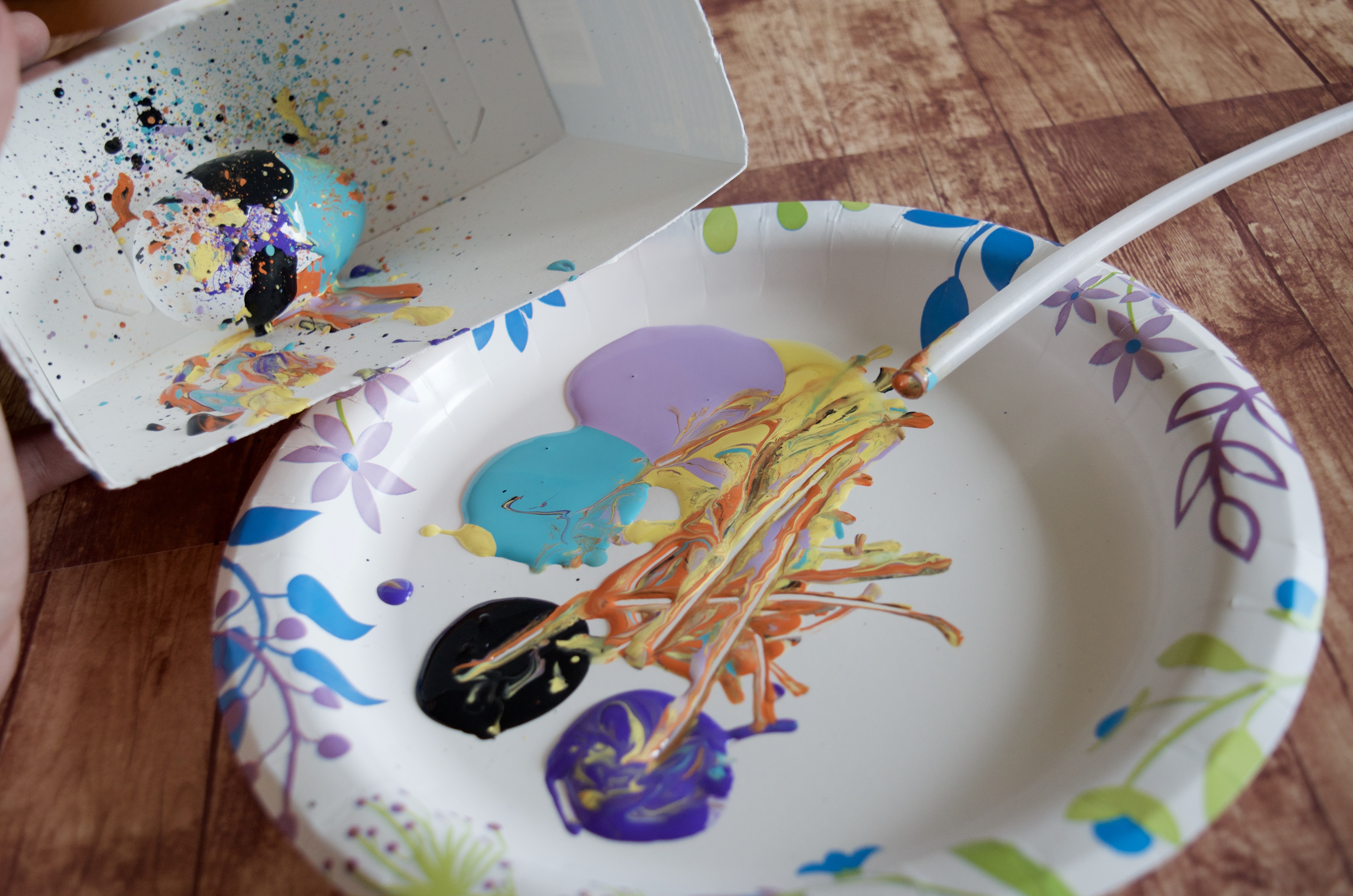 Creative Egg Blowing Art Decor for Kid's Easter Activity