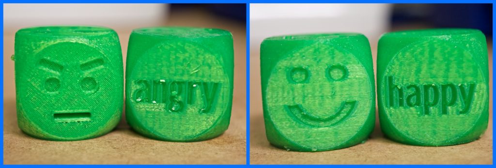 3D Printed Social Skills Emotions Dice pair