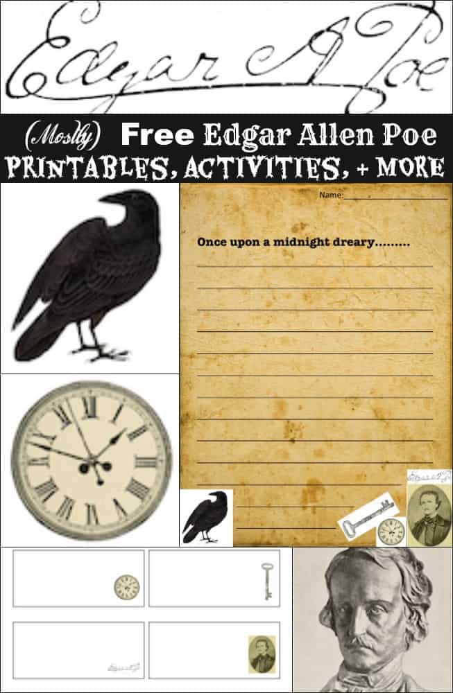(Mostly) Free Edgar Allen Poe Printables, Activities, and Gifts