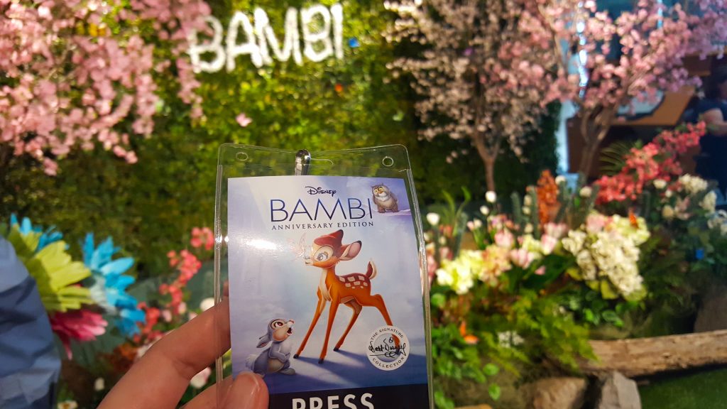 Bambi paper Press Badge in forest scene